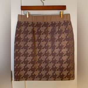 LOFT mauve Houndstooth Pencil Skirt